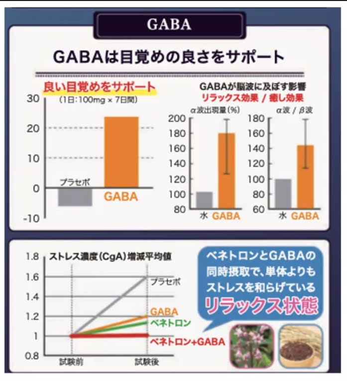 ギャバがめざめの良さをサポートするグラフ