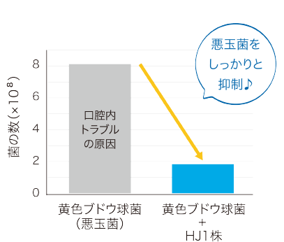 黄色ブドウ球菌減少グラフ